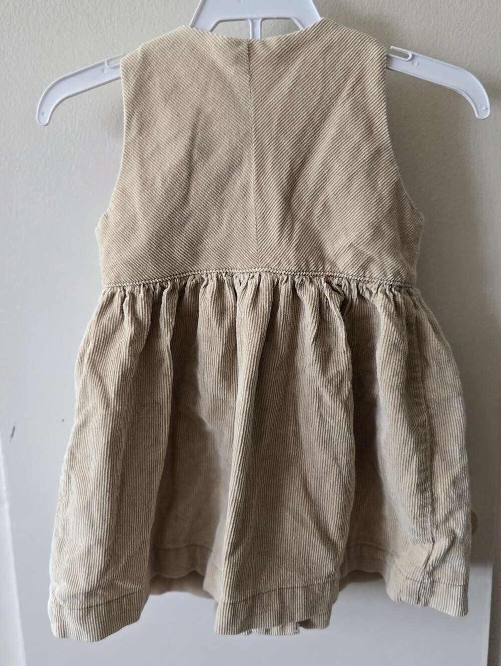 Ralph Lauren Girls' Tan Corduroy Button Front Pinafore Dress Baby 3/6m - Picture 3 of 3